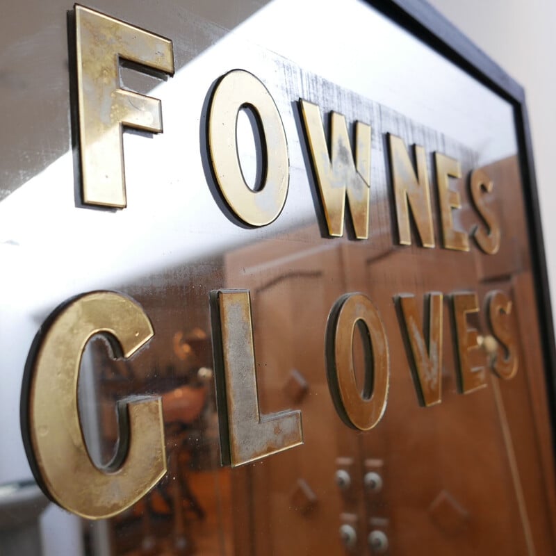 Mid-century English advertising floor mirror for Fownes Gloves