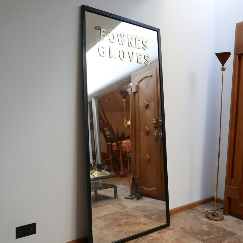 Mid-century English advertising floor mirror for Fownes Gloves