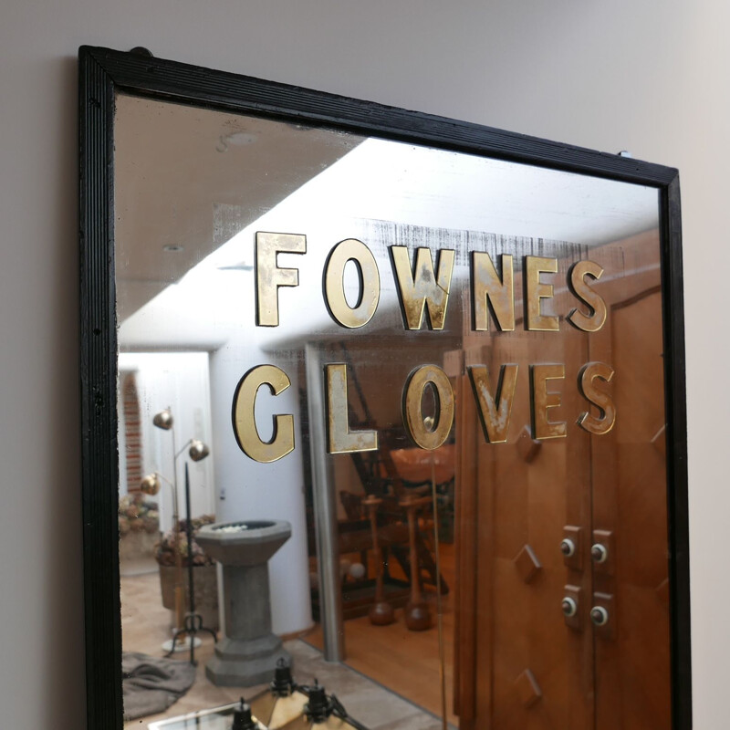 Mid-century English advertising floor mirror for Fownes Gloves