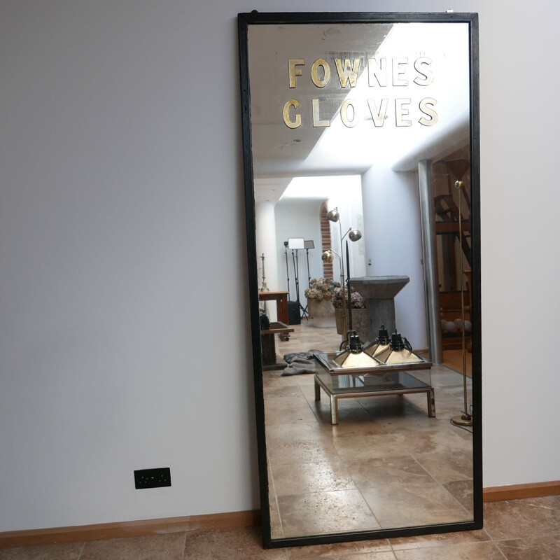 Mid-century English advertising floor mirror for Fownes Gloves