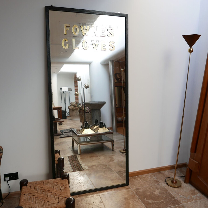 Mid-century English advertising floor mirror for Fownes Gloves