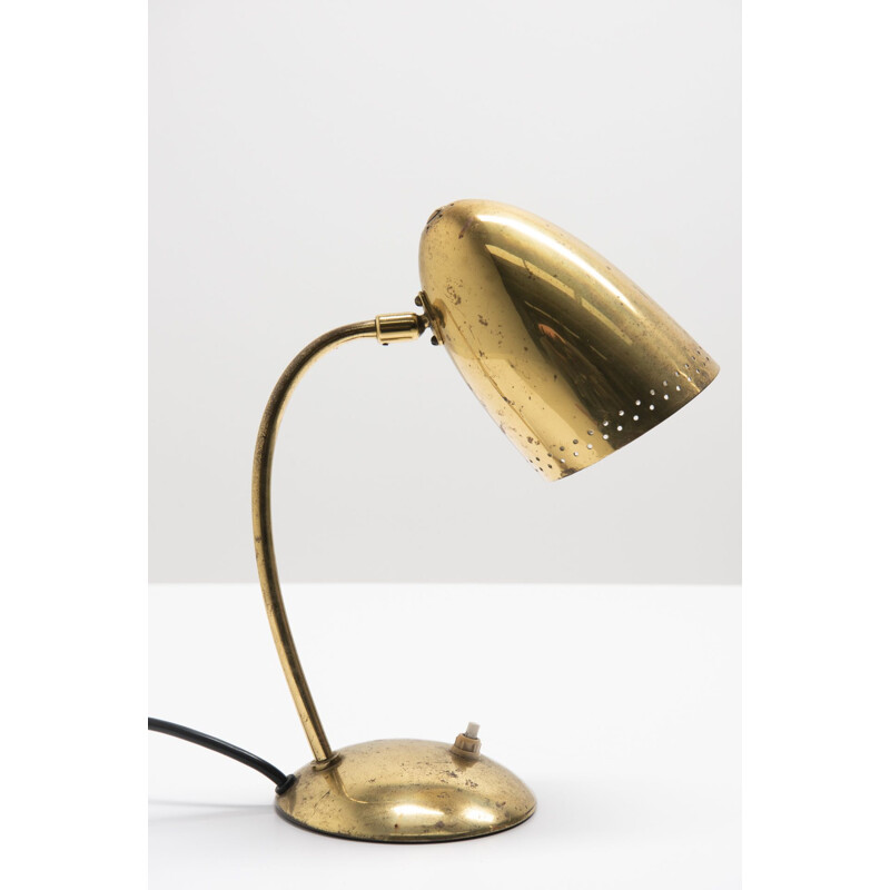 Vintage perforated brass table lamp by Christian Dell, 1950