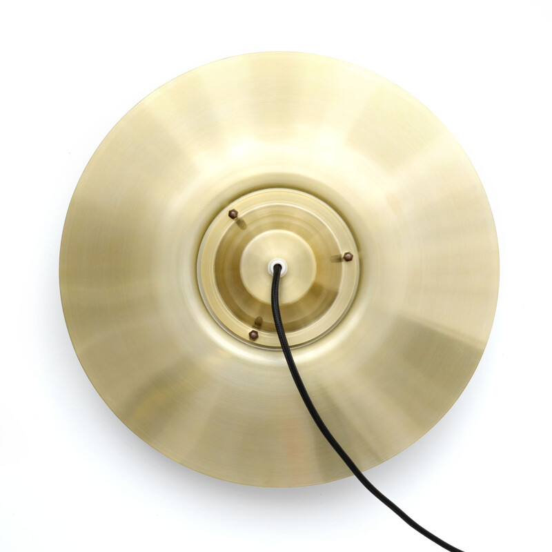 Vintage pendant lamp in golden brass, Denmark 1970s