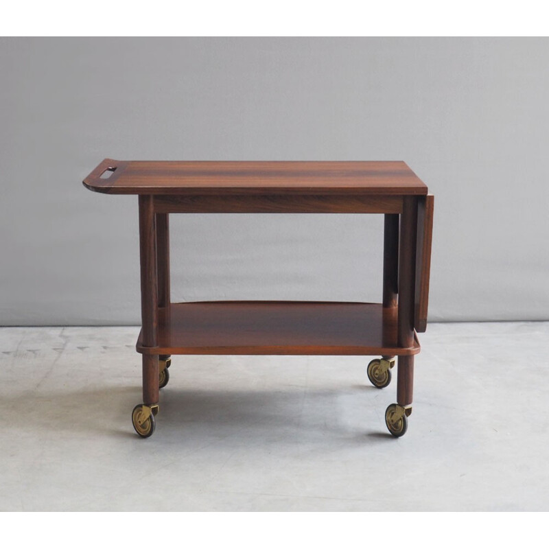 Vintage rosewood Silkborg serving trolley, Johannes ANDERSON - 1960s