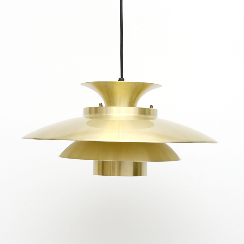 Vintage Top Lamper pendant lamp in golden brass, Denmark 1960s