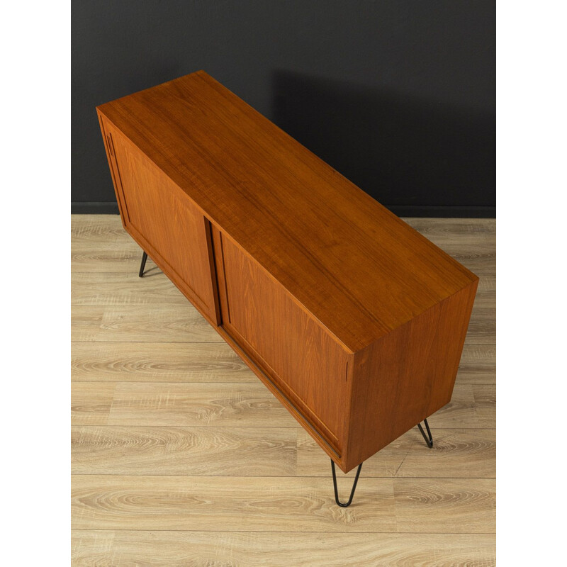 Vintage teak sideboard with two sliding doors by Poul Hundevad, Denmark 1960s