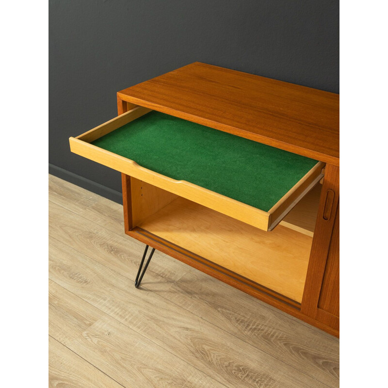 Vintage teak sideboard with two sliding doors by Poul Hundevad, Denmark 1960s