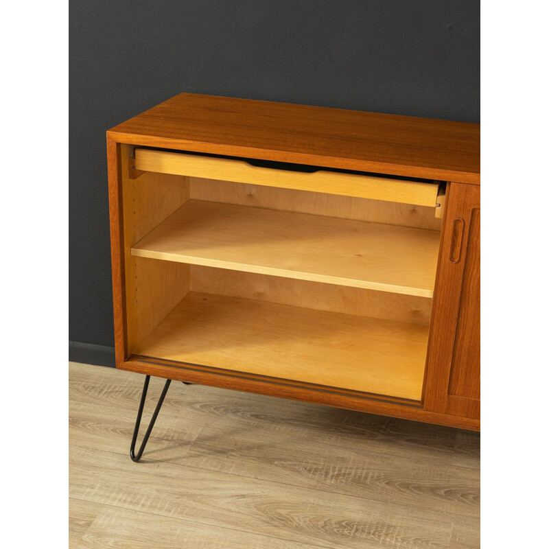 Vintage teak sideboard with two sliding doors by Poul Hundevad, Denmark 1960s