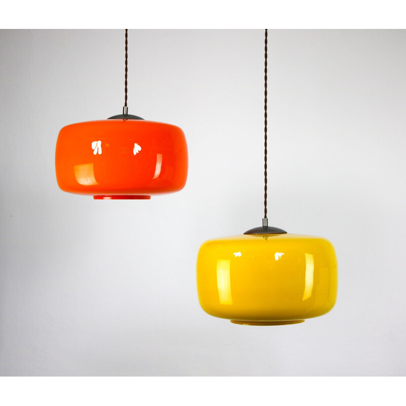 Mid-century yellow pendant lamp