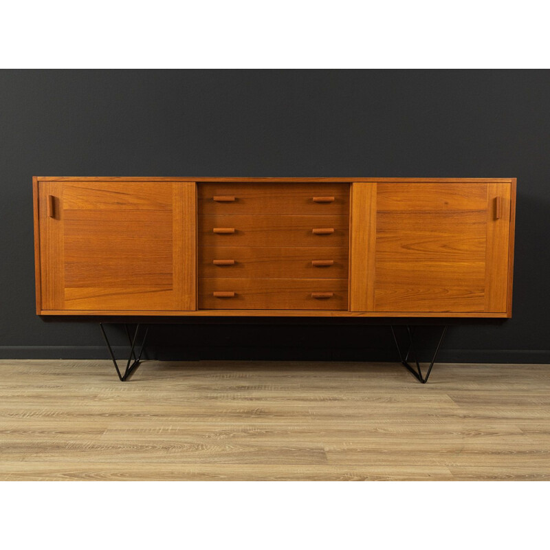 Vintage walnut sideboar with two sliding doors by Domino Møbler, Denmark 1960s