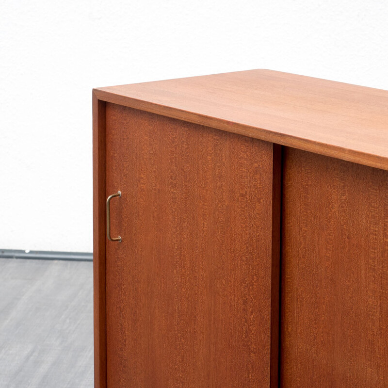 Mid-century cabinet in teak with sliding doors - 1960s