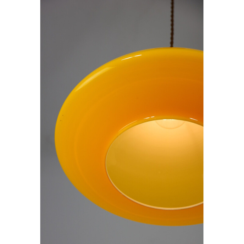 Vintage yellow glass pendant lamp