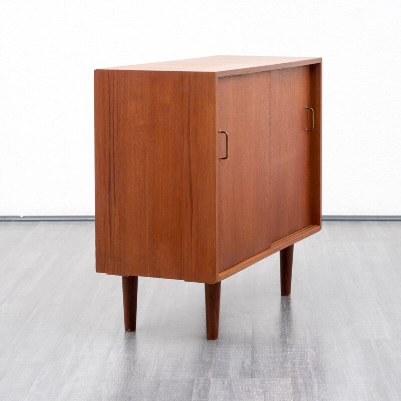 Mid-century cabinet in teak with sliding doors - 1960s