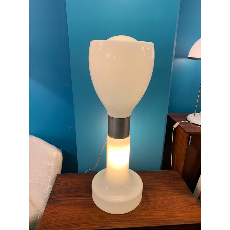 White vintage lamp by Carlo Nason