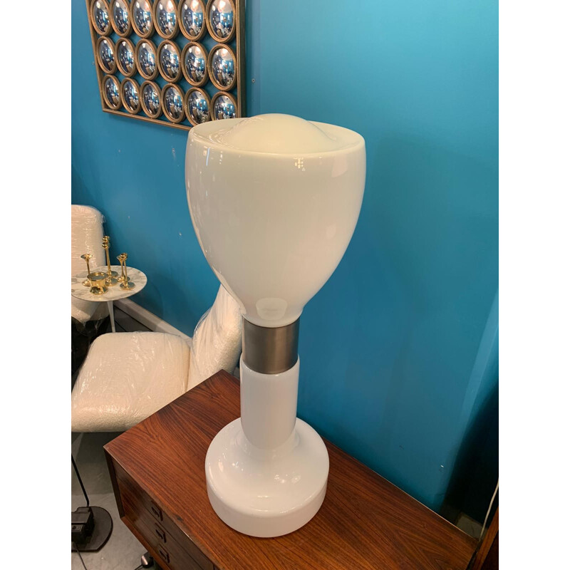 White vintage lamp by Carlo Nason