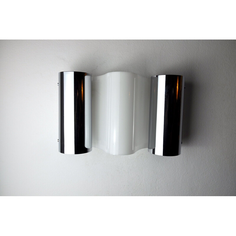 Vintage wall lamp wave by Metalarte, Spain 1970