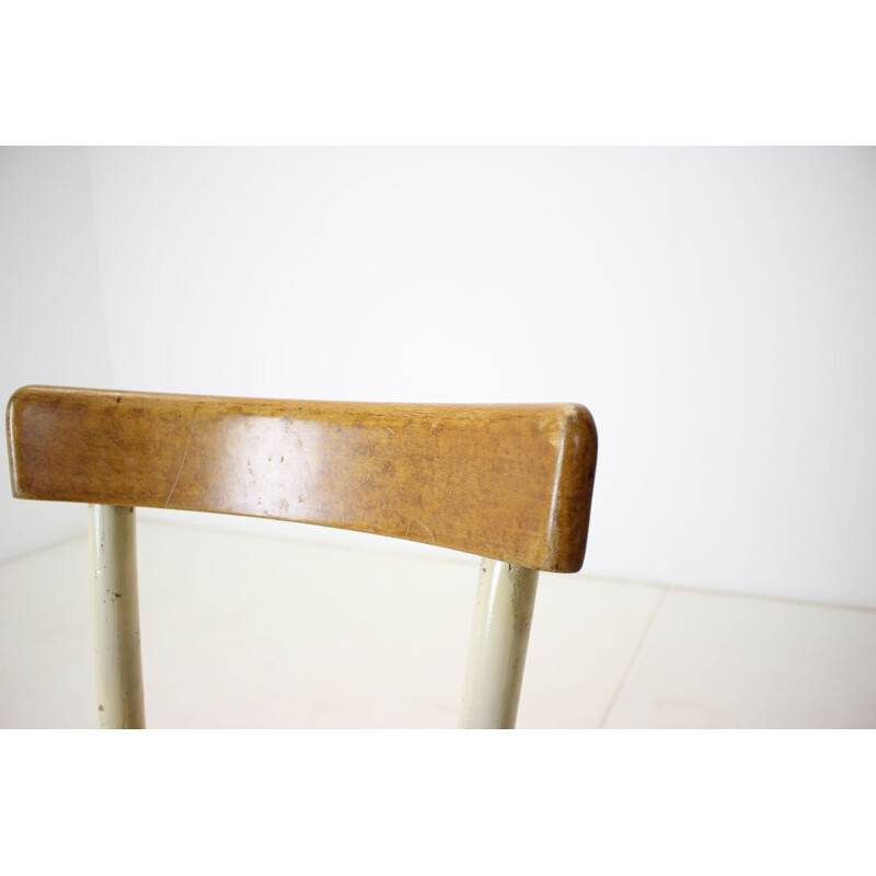 Wooden vintage height adjustable armchair, Czechoslovakia 1920s