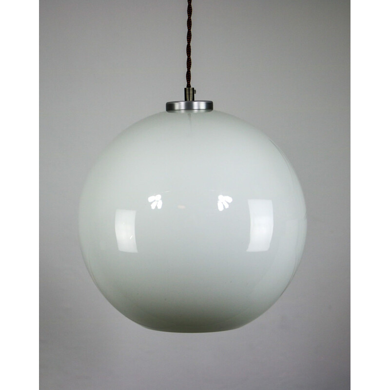 Vintage white glass pendant lamp