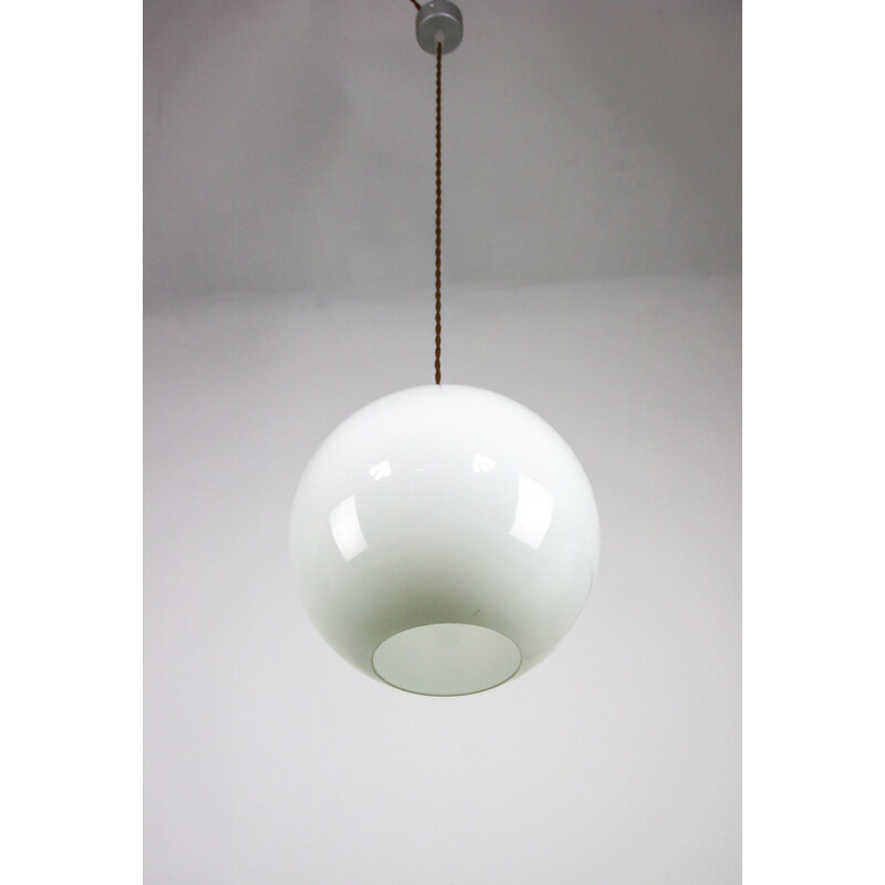 Vintage white glass pendant lamp
