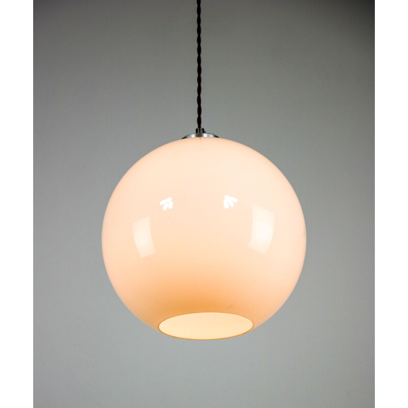 Vintage white glass pendant lamp