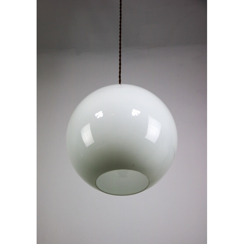 Vintage white glass pendant lamp