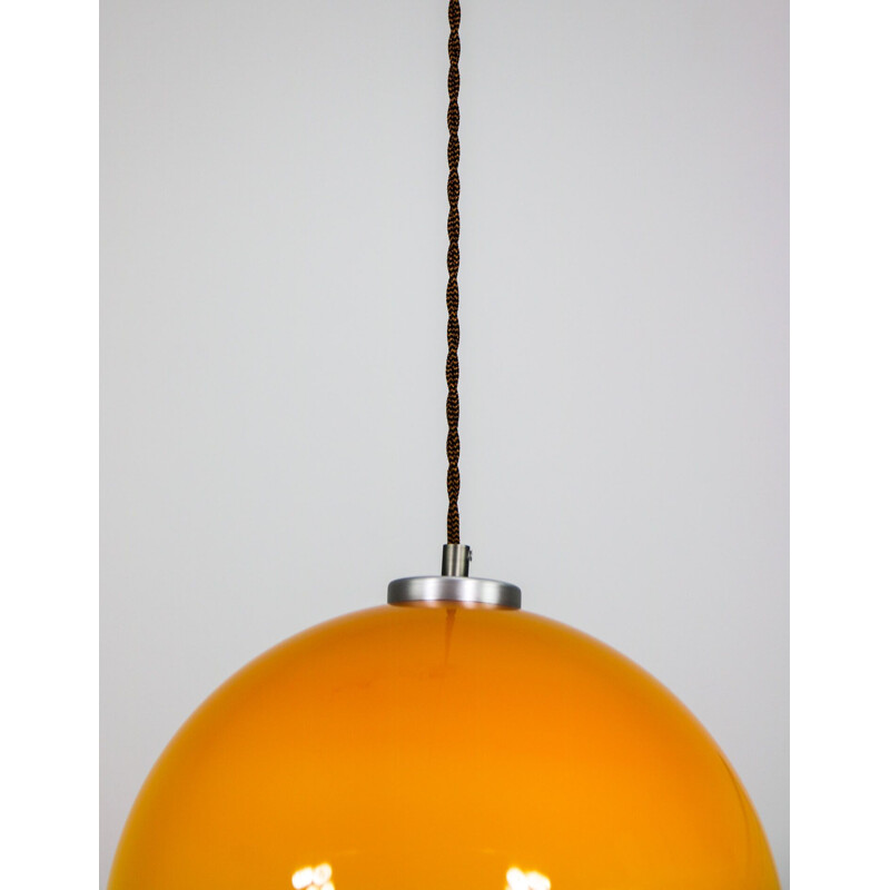 Vintage yellow glass pendant lamp