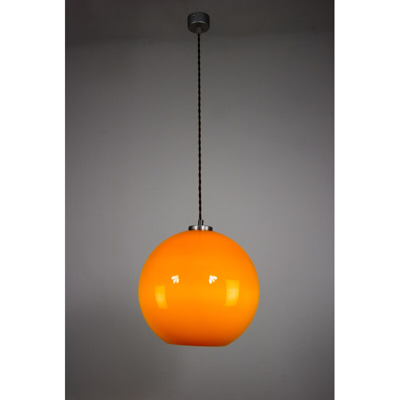 Vintage yellow glass pendant lamp