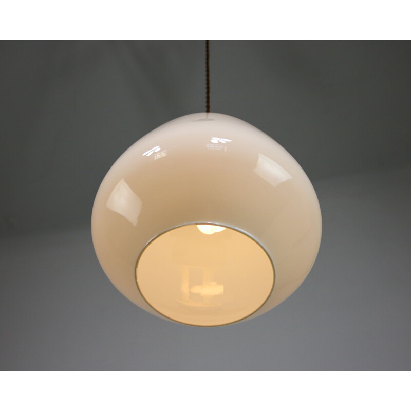 Danish mid-century opaline glass pendant lamp