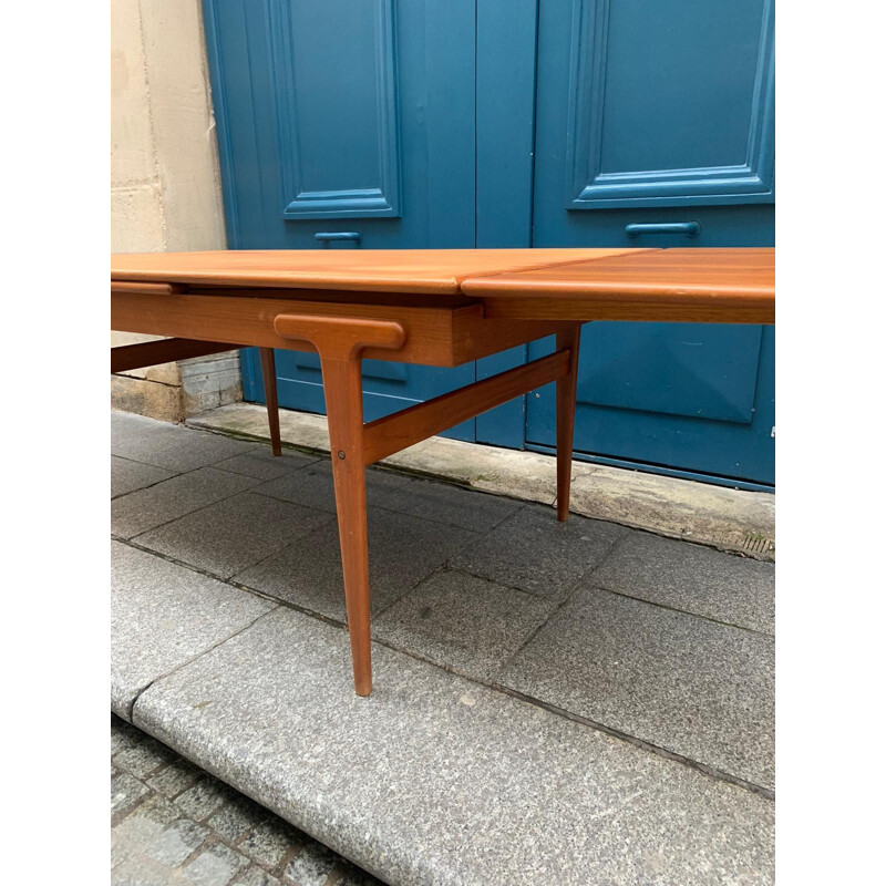 Vintage teak table with two extensions, 1970