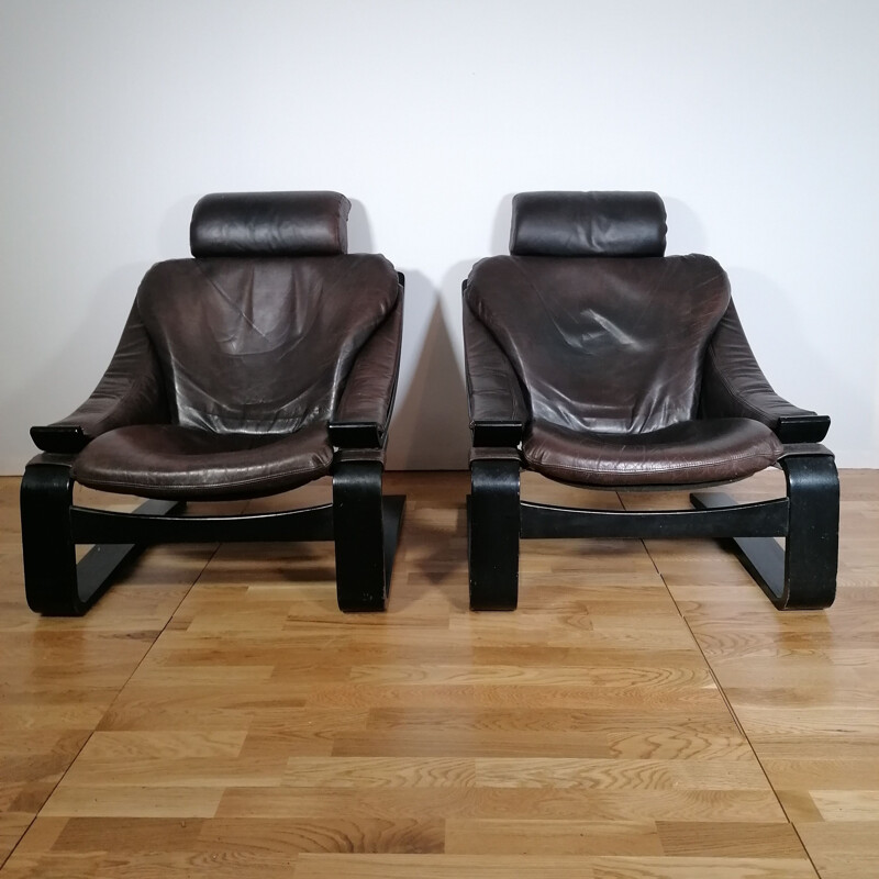 Pair of vintage armchairs "Kroken" by Ake Fribyter for Nelo Mobler, France