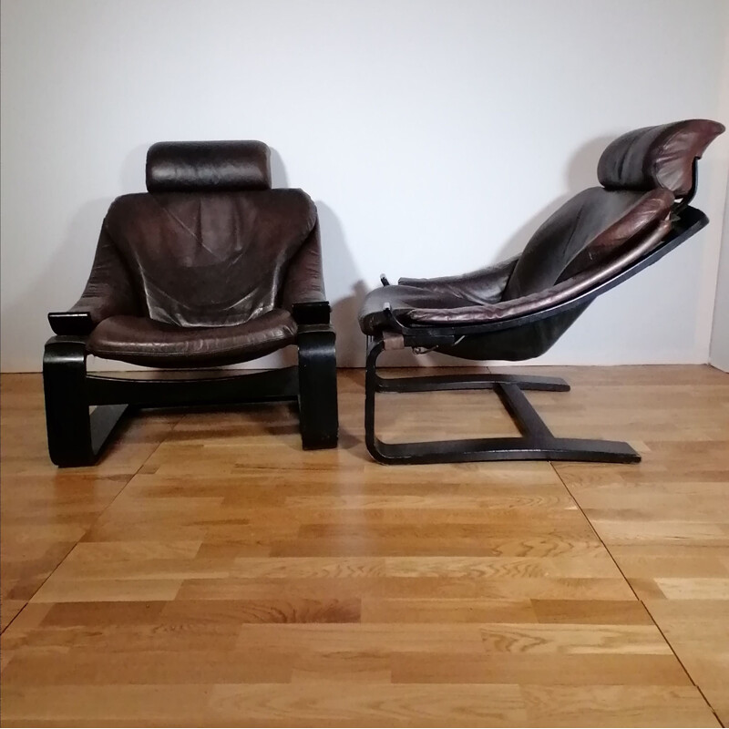 Pair of vintage armchairs "Kroken" by Ake Fribyter for Nelo Mobler, France