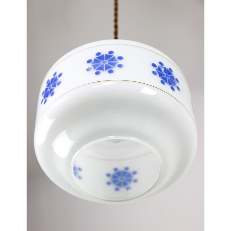 Vintage opaline glass pendant lamp