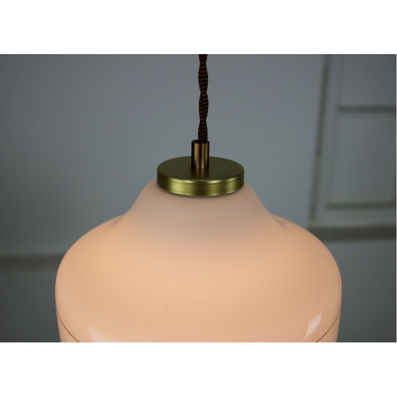 Vintage opaline glass pendant lamp