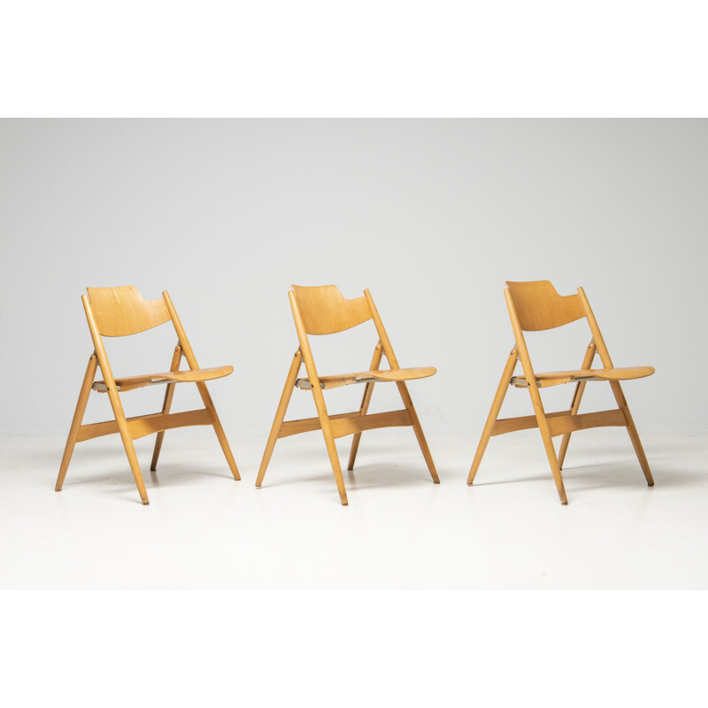 Set of 6 vintage Se18 folding chairs by Egon Eiermann for Wilde&Spieth, 1960