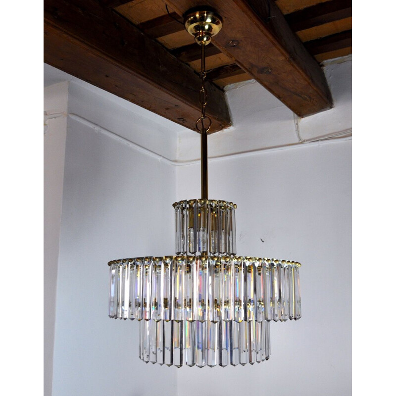 Vintage 3-level chandelier by Kinkeldey, Germany 1970