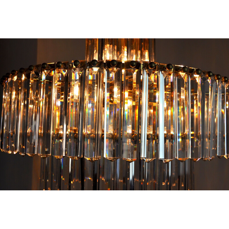 Vintage 3-level chandelier by Kinkeldey, Germany 1970