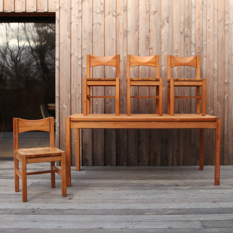 Hongisto vintage pine dining set by Ilmari Tapiovaara