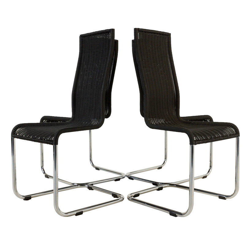 Set of 4 black Tecta B25 Cantiliver chairs - 1970s