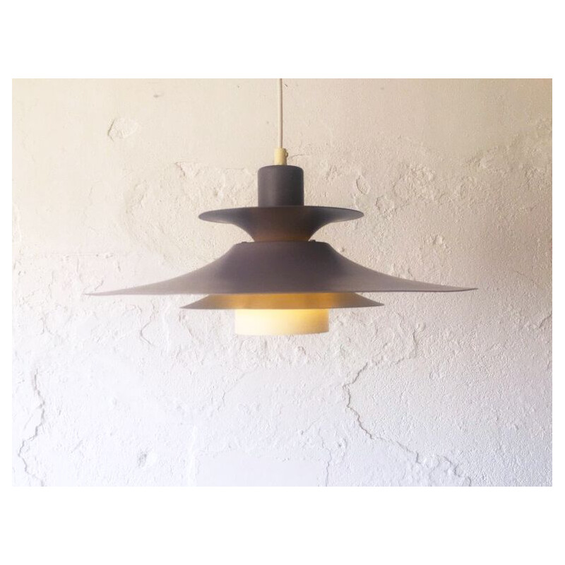 Danish vintage taupe and grey pendant lamp, 1960s