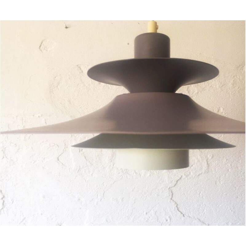 Danish vintage taupe and grey pendant lamp, 1960s