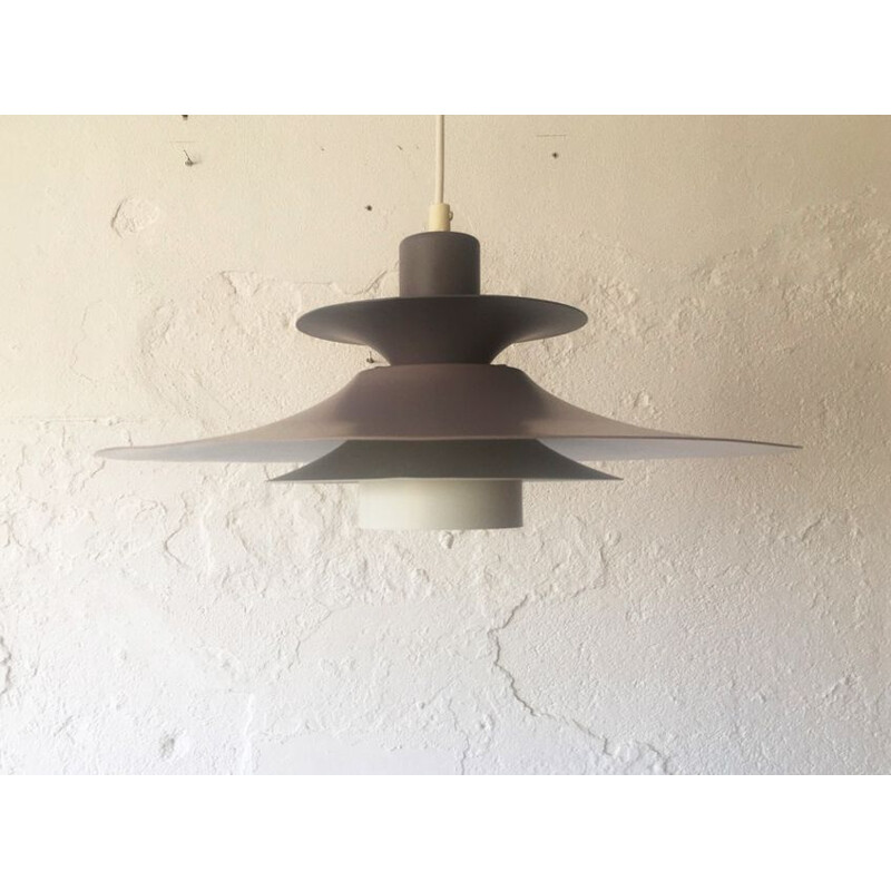 Danish vintage taupe and grey pendant lamp, 1960s