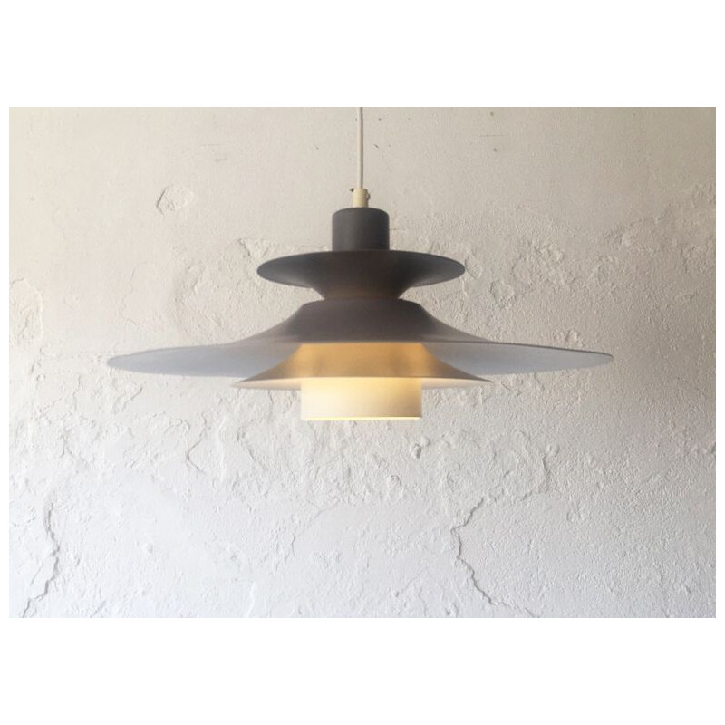 Danish vintage taupe and grey pendant lamp, 1960s