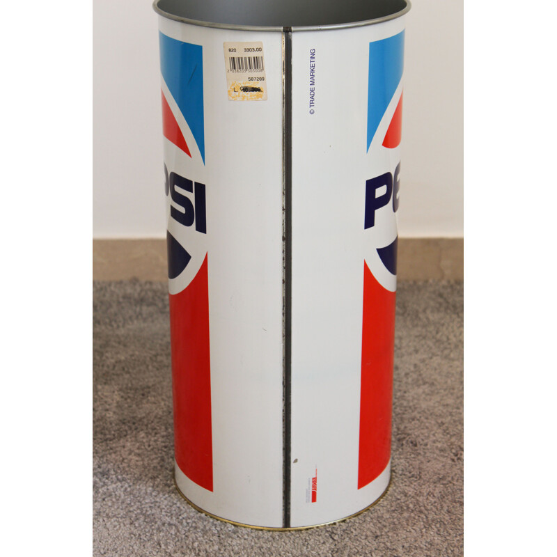 Vintage Pepsi lacquered metal umbrella stand, Italy 1990s
