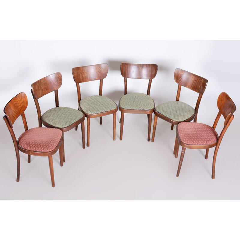 Ensemble de 6 chaises vintage par Ton, 1940