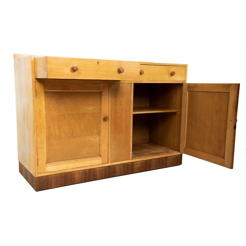 Mid century Art Deco blonde oakwood highboard, 1930