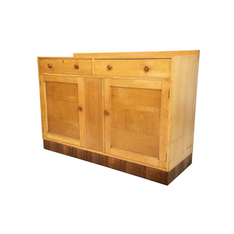 Mid century Art Deco blonde oakwood highboard, 1930