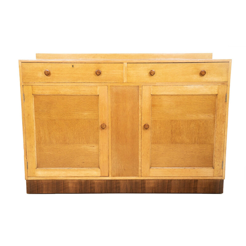 Mid century Art Deco blonde oakwood highboard, 1930