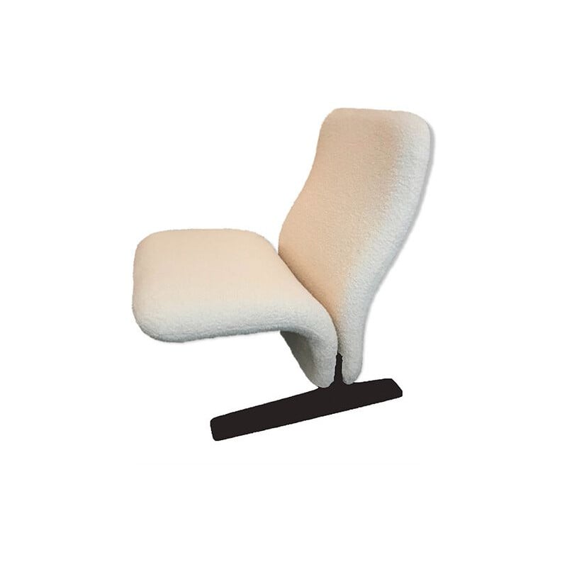 Concorde white vintage armchair by Pierre Paulin