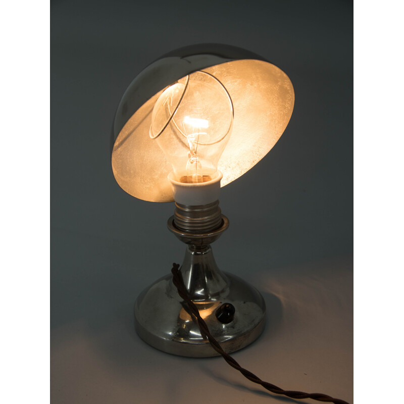Vintage Art Deco bedside lamp with adjustable shade, 1930
