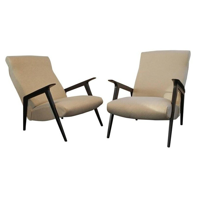 Pair of mid-century Italian lounge chairs - 1950s